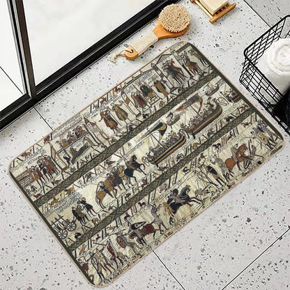 Bayeux Tapestry  Fade-Resistant Bath Mat