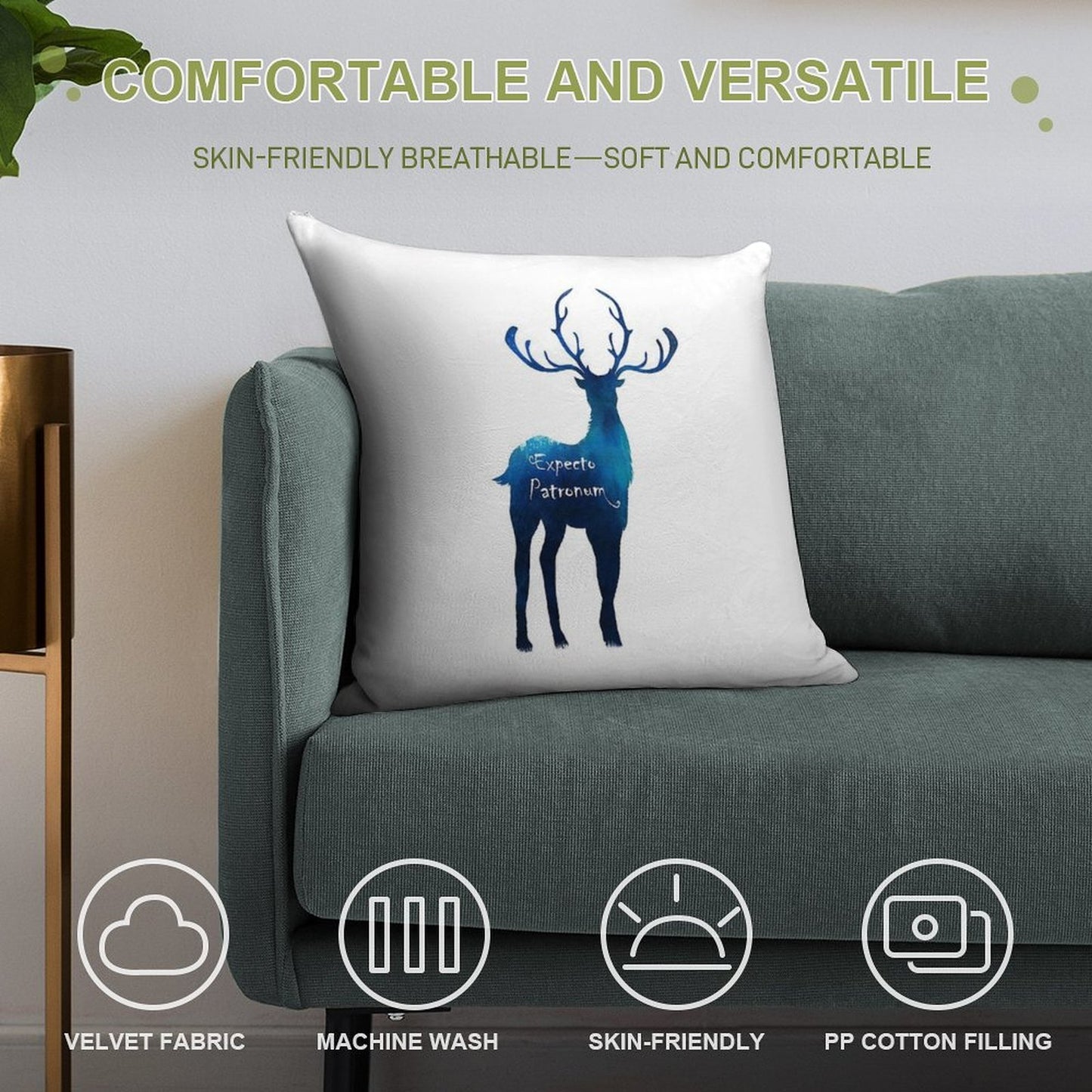 Expecto Patronum Soft Anti-Pilling Throw Pillow