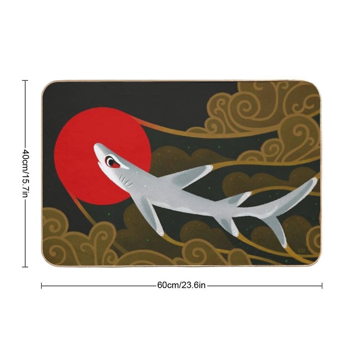 White Tip Reef Shark  Odorless Bath Mat
