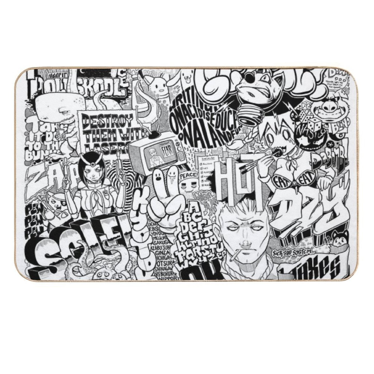 DzyMess No.9 Death & Taxes  Anti-Trip Bath Mat