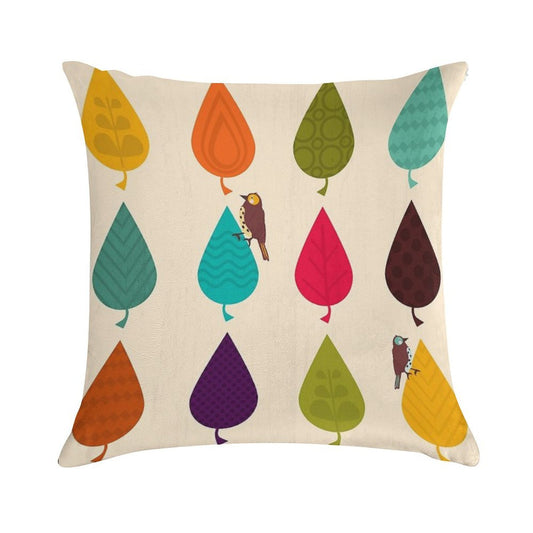 Leaves Soft Reinforced Edging Throw Pillow