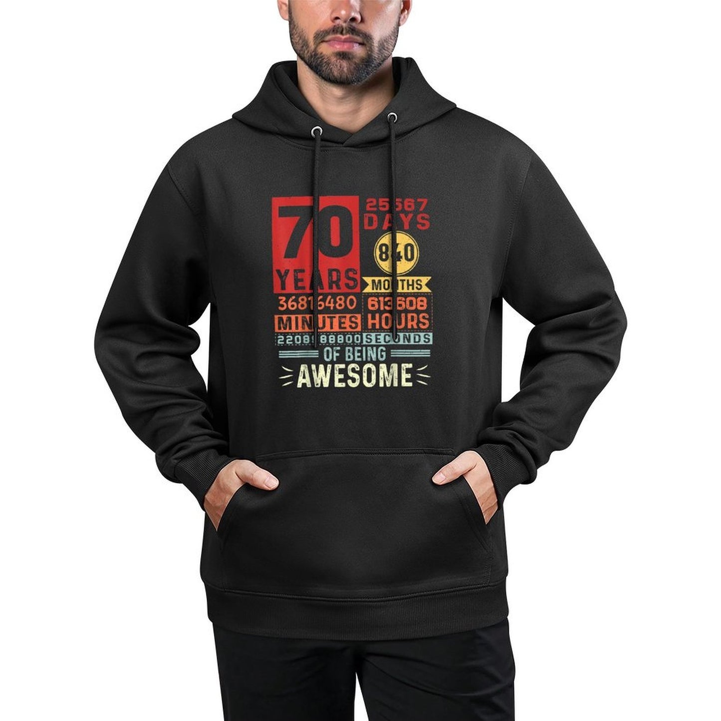 Seventy Years of Being Awesome 70 Years Old 70th Birthday Casual Wear Hoodie