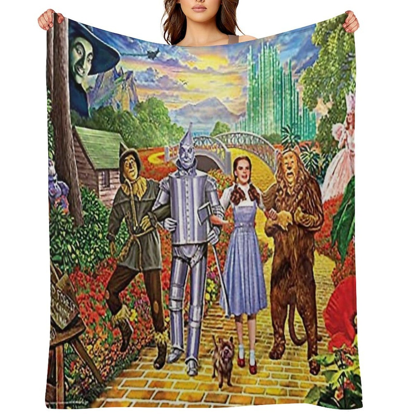 Follow The Yellow Brick Road - Wizard Of Oz Multi-functional Throw Blanket