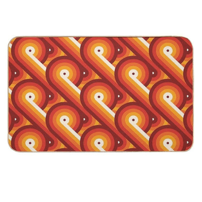Disco Circles Geometric Pattern – “The Rogue” Palette  Long-Lasting Bath Mat