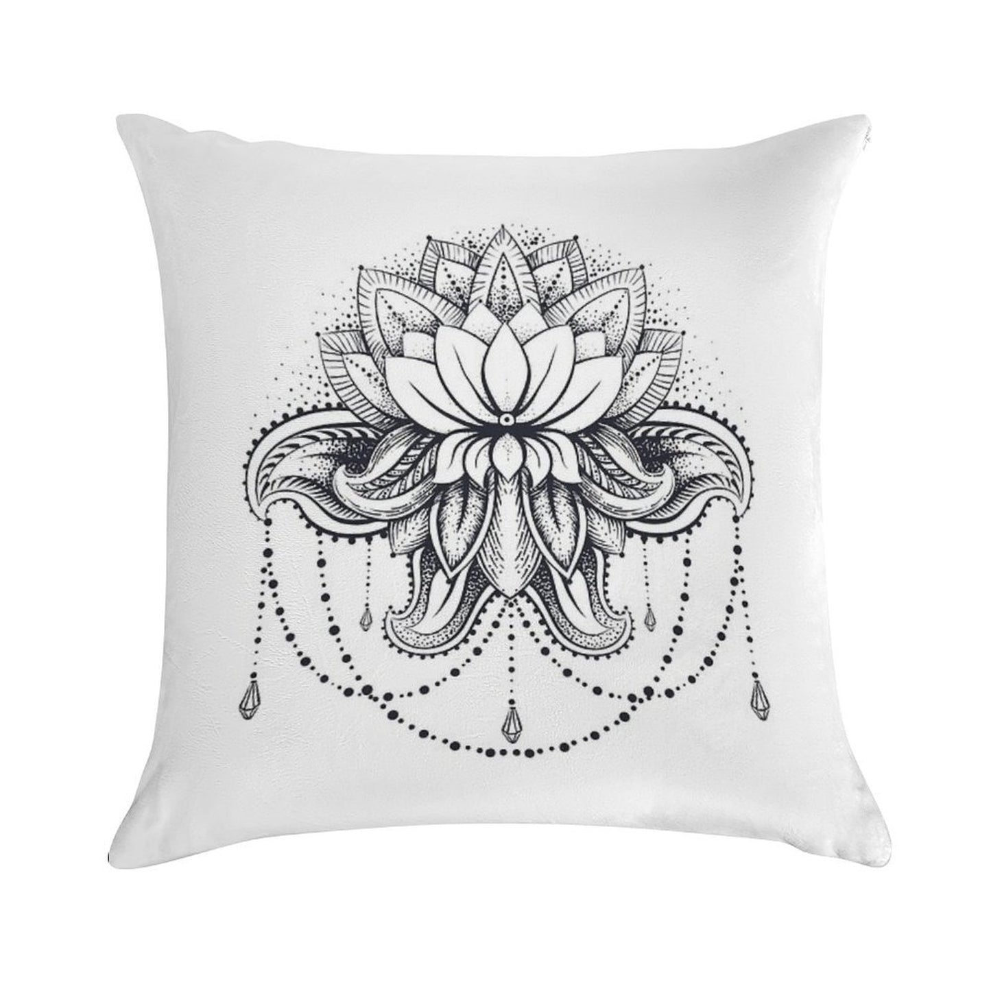 Ornamental Lotus Soft Shrink-Resistant Throw Pillow