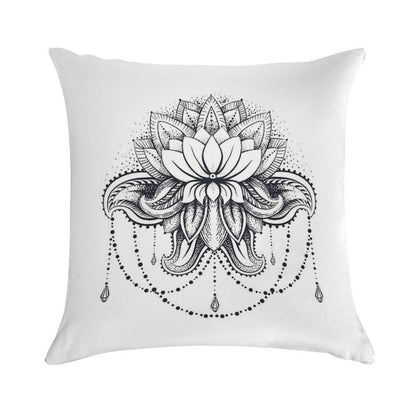 Ornamental Lotus Soft Shrink-Resistant Throw Pillow