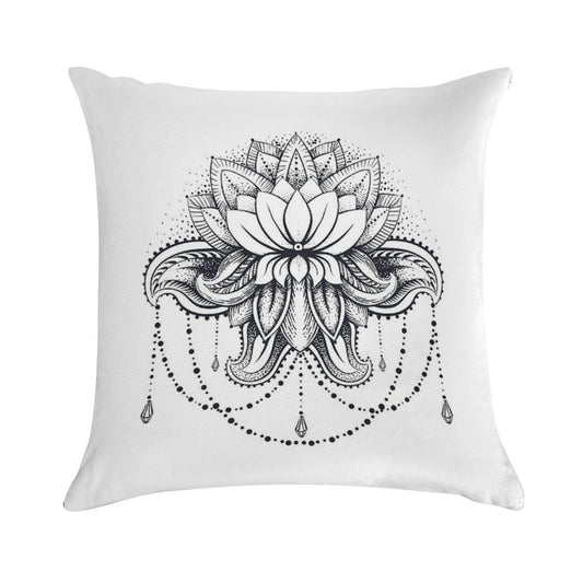 Ornamental Lotus Soft Shrink-Resistant Throw Pillow