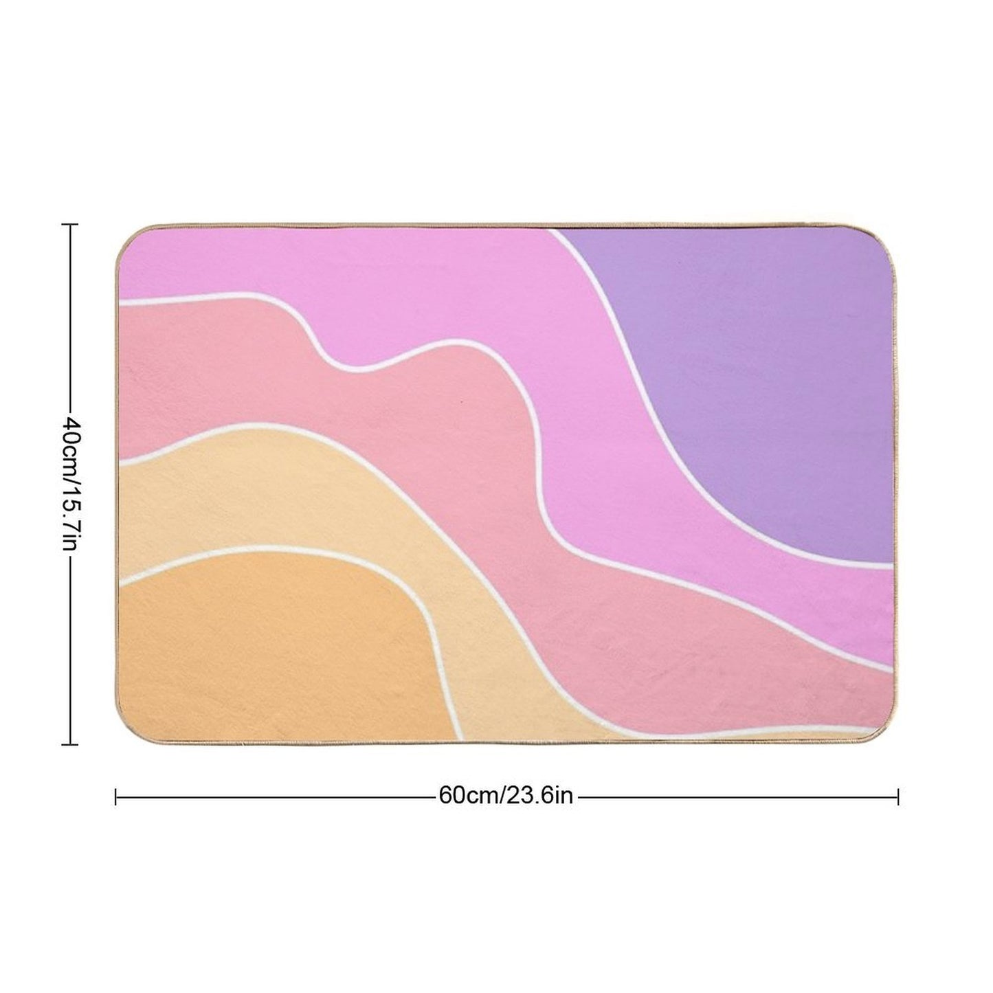 Retro Pastel Waves  Toxin-Free Bath Mat
