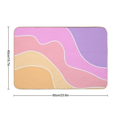 Retro Pastel Waves  Toxin-Free Bath Mat