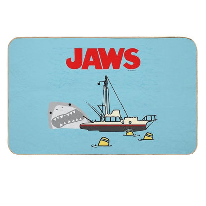 Jaws Movie Fan Art , Shark Beside Boat , Gonna Need A Bigger Boat  Slip-Resistant Bath Mat