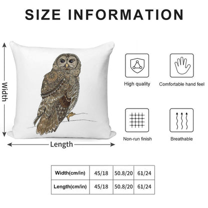 Barred Owl Tangle Soft Easy Maintenance Throw Pillow