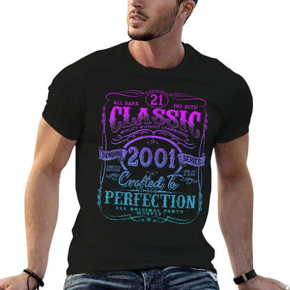 Vintage 2001 Limited Edition 21 Year Old 21st Birthday  Trendy Pattern T-Shirt