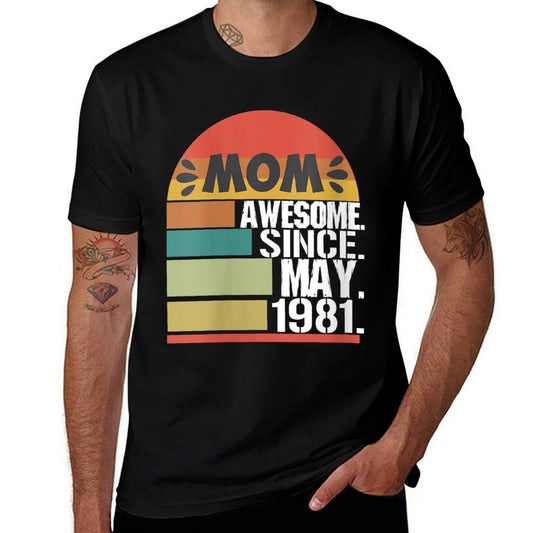 Womens Vintage May 1981 40th Birthday Funny Sayings for Mom  Rolled Sleeves T-Shirt