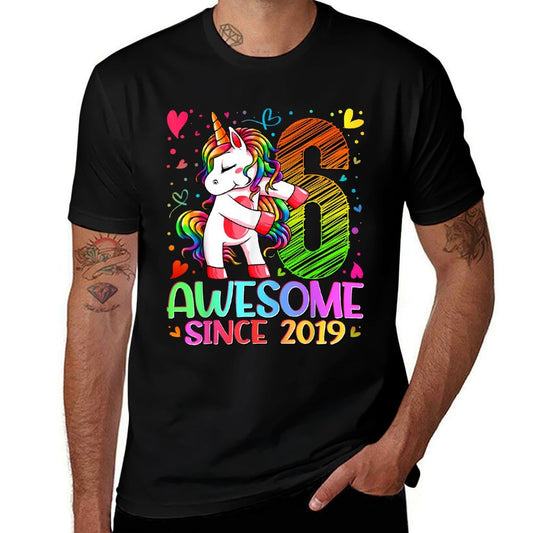 6 Year Old Unicorn Gifts For Girls 6th Birthday Girl Party  Oversized Silhouette T-Shirt