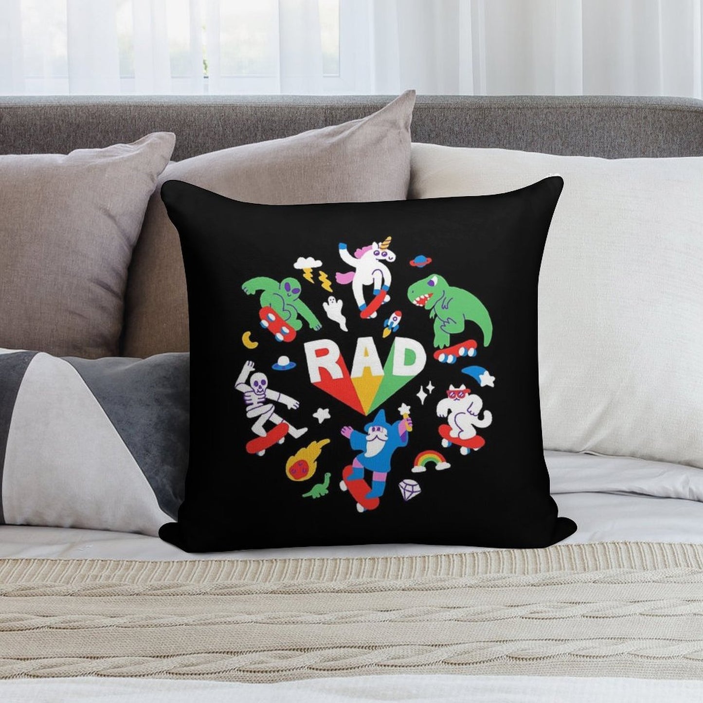 Rad Pals Soft Shrink-Resistant Throw Pillow