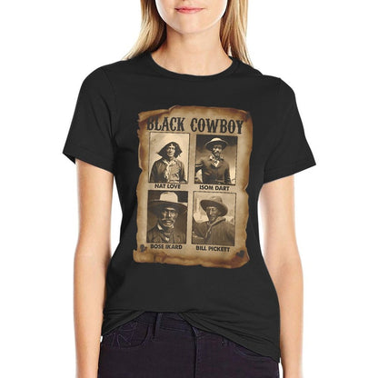 Black Cowboy Western Rodeo Melanin Black History Texas Men Oversized Silhouette T-Shirt