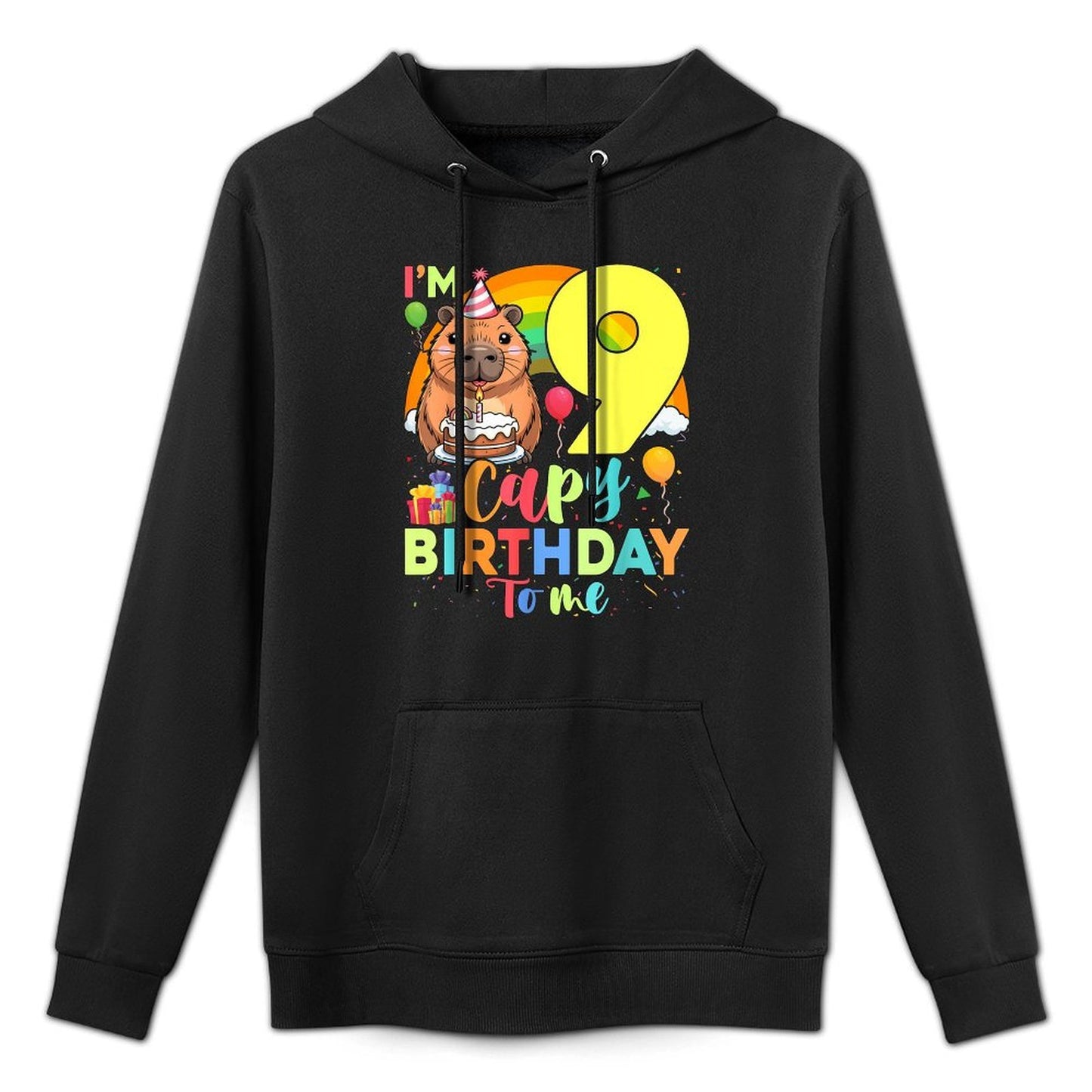 Im 9 Year Old Capy Happy Birthday To Me 9th Bday Capybara Versatile Streetwear Hoodie