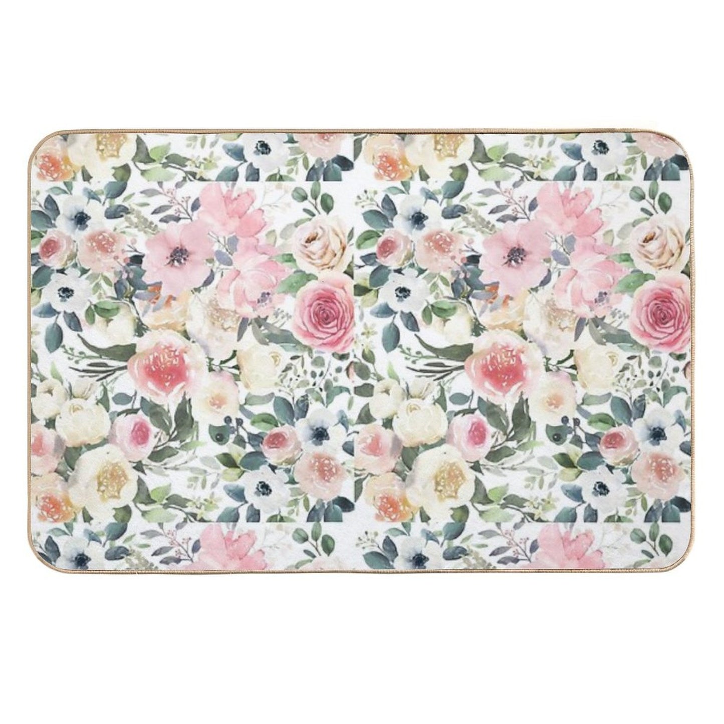 Romantic Watercolor Flowers  Multi-Purpose Bath Mat