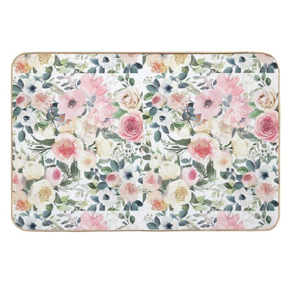Romantic Watercolor Flowers  Multi-Purpose Bath Mat
