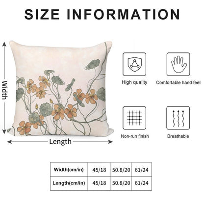 Winding - Floral Watercolour Soft Shrink-Resistant Throw Pillow
