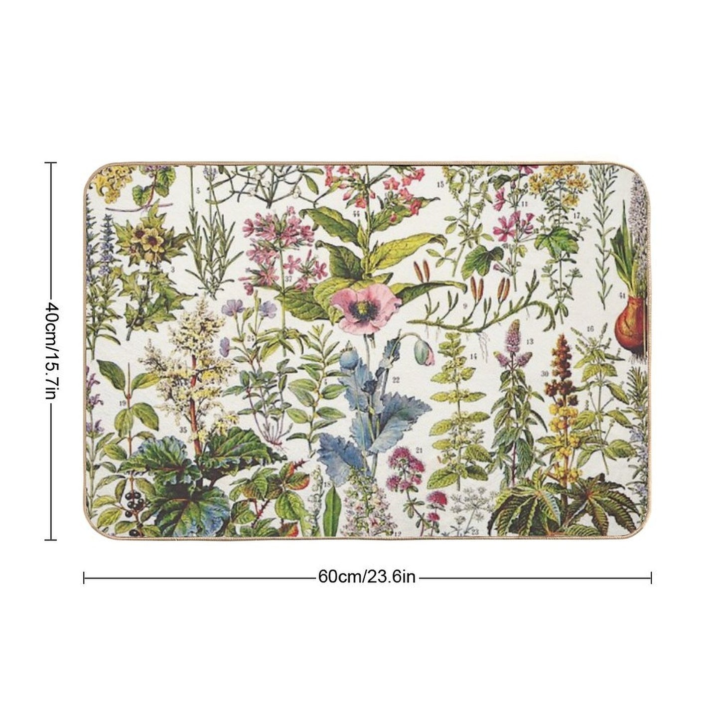 Adolphe Millot - Plantes Medicinales A - French Vintage Poster  Rapid-Drying Bath Mat