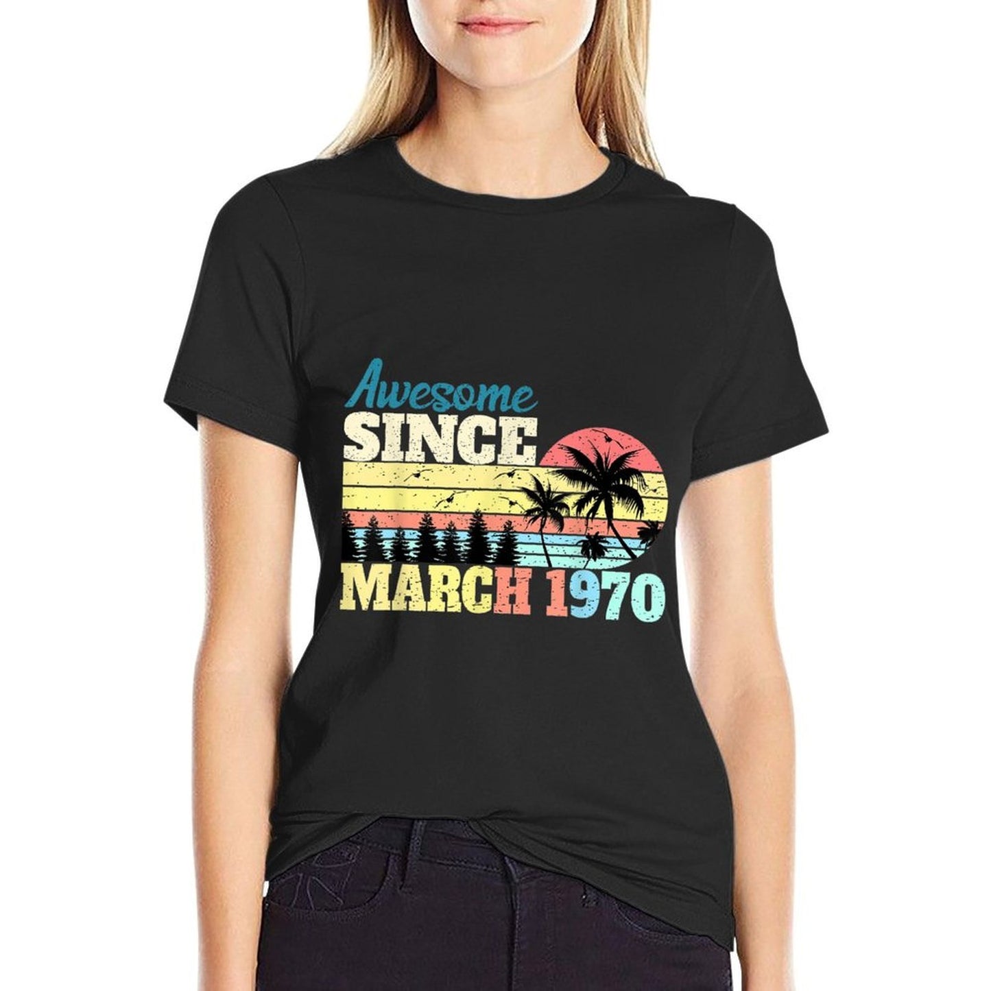 Awesome Since March 1970 50th Birthday  Trendy Pattern T-Shirt
