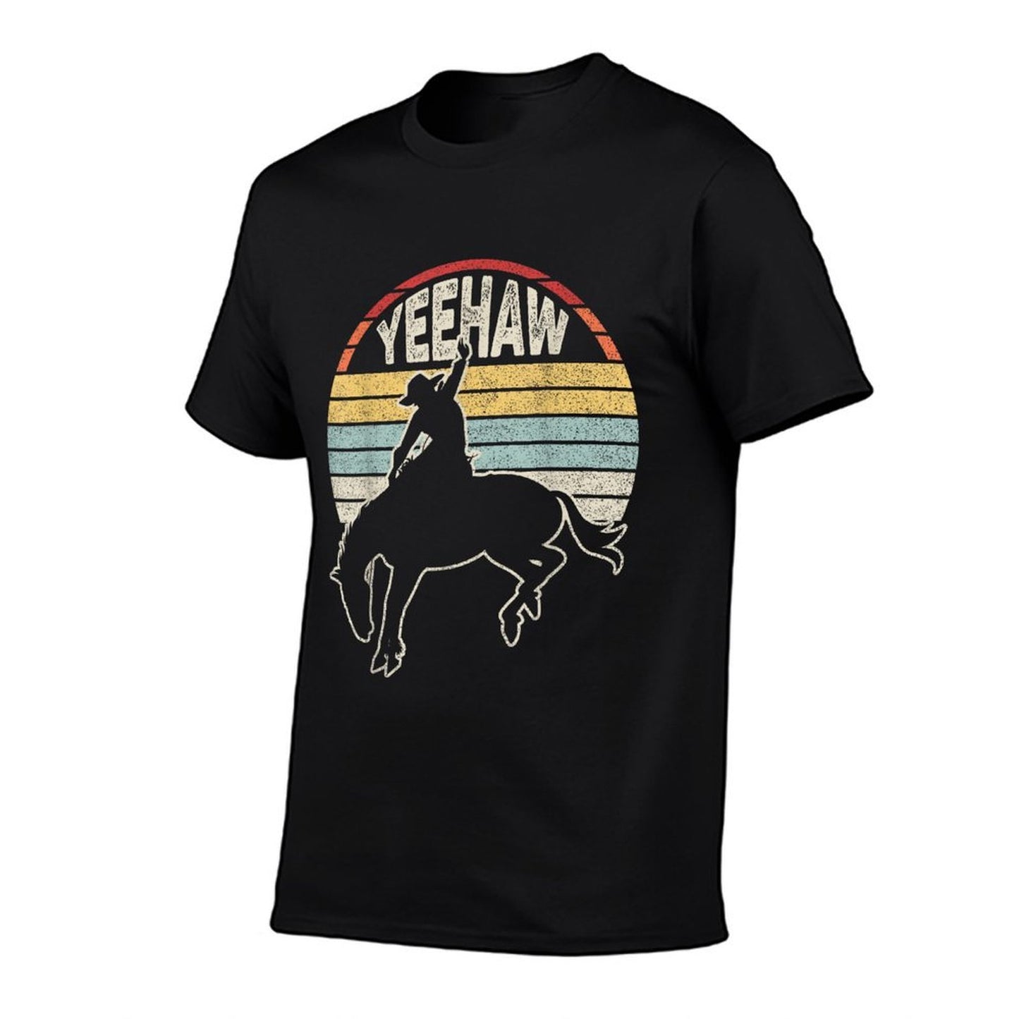 Retro Horse Riding Yeehaw Rodeo Cowboy Western Country  Durable T-Shirt