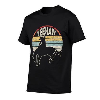 Retro Horse Riding Yeehaw Rodeo Cowboy Western Country  Durable T-Shirt