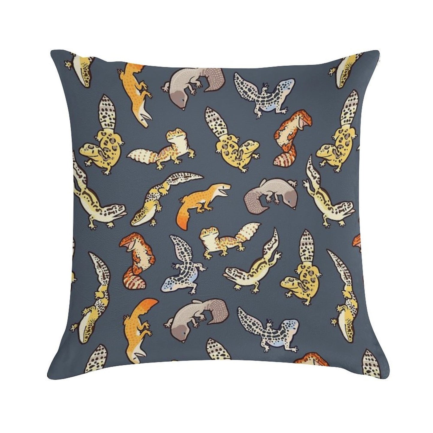 Chub Geckos in Dark Grey Soft Fade-Resistant Throw Pillow