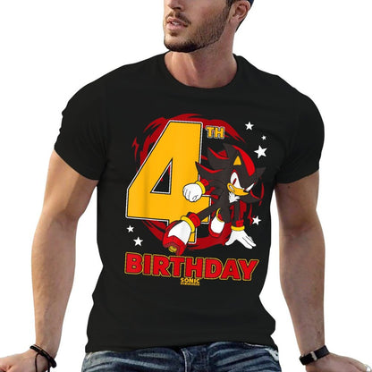 Sonic The Hedgehog 4th Birthday Epic Shadow Big Chest Logo  Trendy Pattern T-Shirt