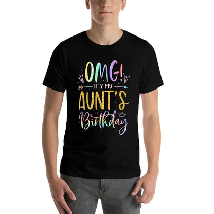 OMG It's My Aunt's Birthday Happy BDay Nephew Niece Tie Dye  Oversized Silhouette T-Shirt