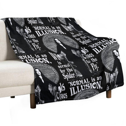 Morticia Addams-Normal Is An Illusion... Anti-pilling Throw Blanket