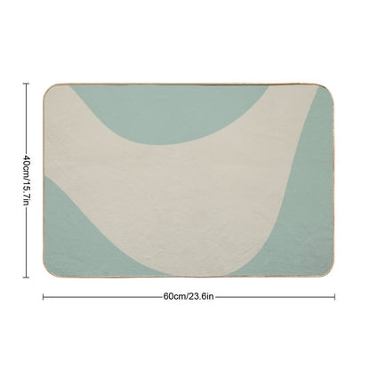 Mara Smooth Minimalist Abstract Pattern in Vintage Celadon Blue  High-Traffic Bath Mat