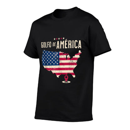 Gulf of US America Golfo De America Spanish Language Fade-proof Color T-Shirt