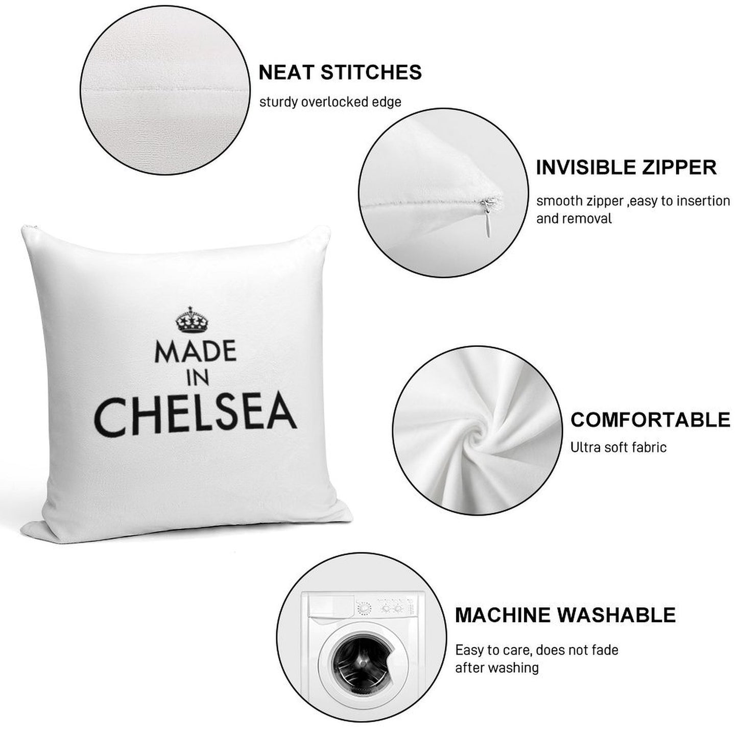 Made In Chelsea Soft Skin-Friendly Throw Pillow