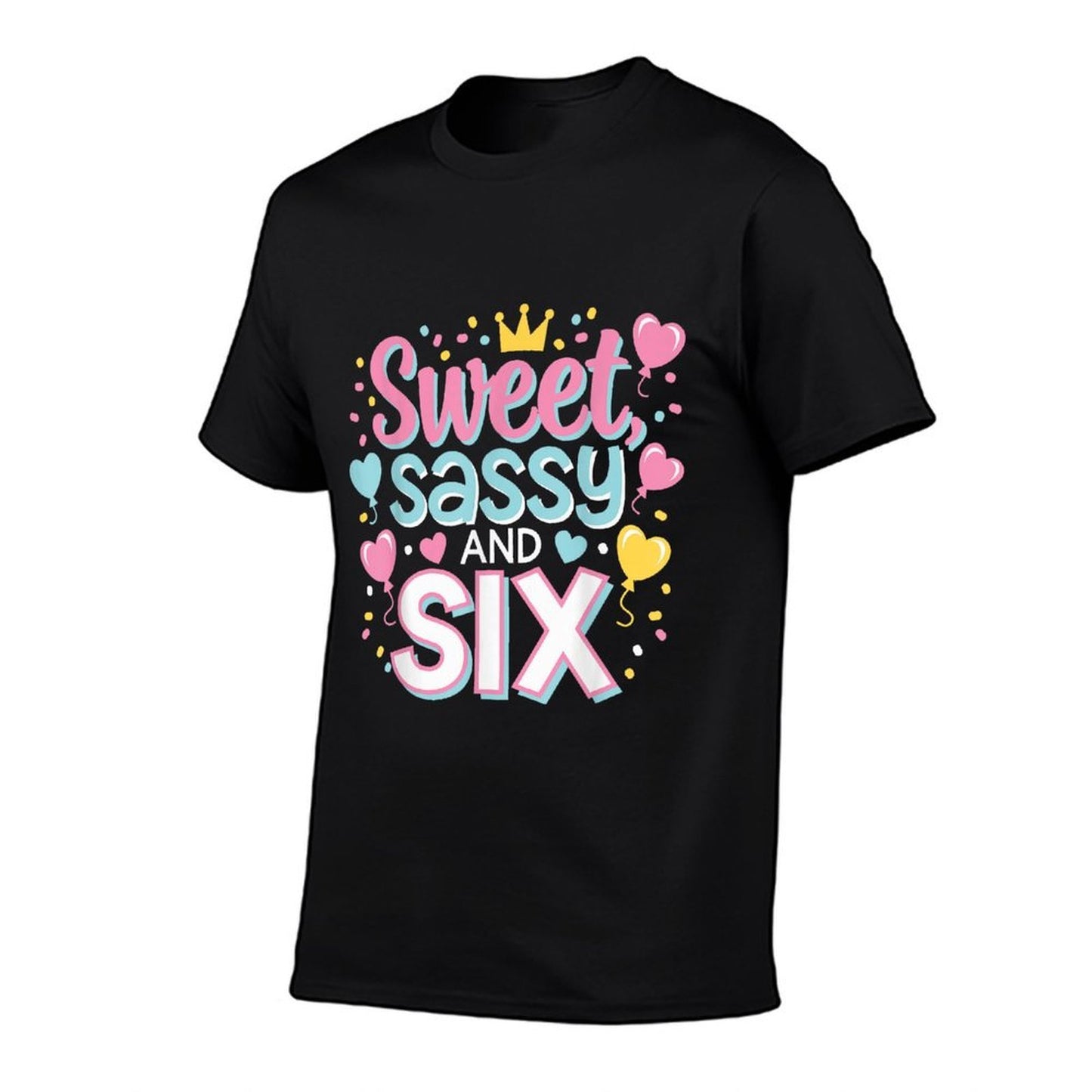 6th Birthday Girl Sweet Sassy And Six 6 Year Old Girls Bday  Oversized Silhouette T-Shirt