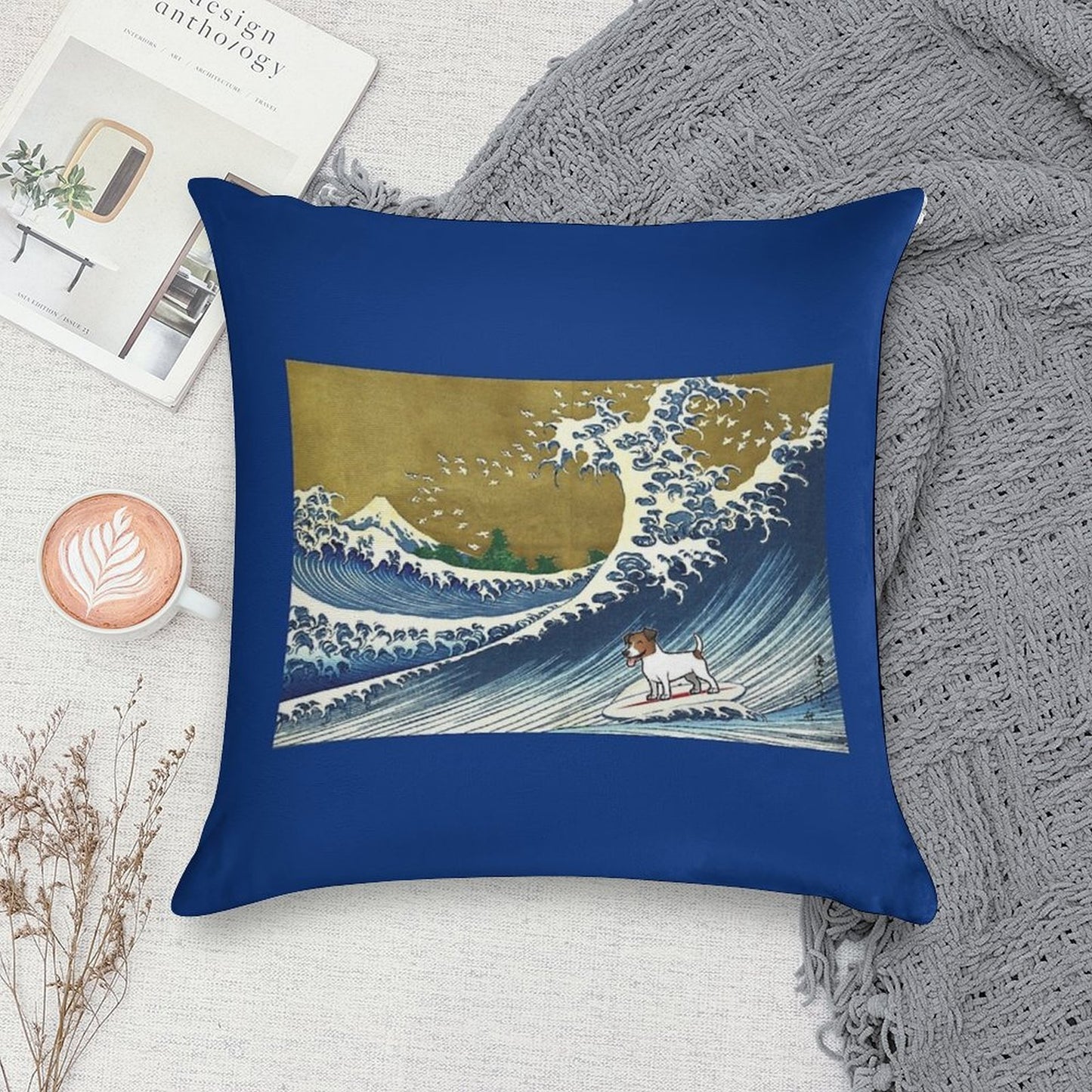 Jack Russell Soft Short Plush Fabric Throw Pillow