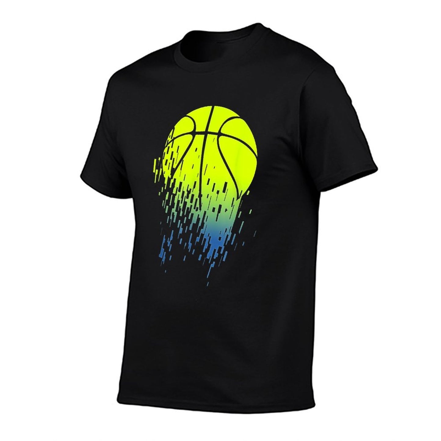 Disintegrating Neon Green Basketball Urban  Heathered Texture T-Shirt