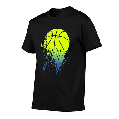 Disintegrating Neon Green Basketball Urban  Heathered Texture T-Shirt