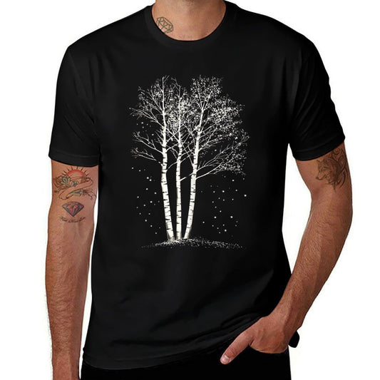Realistic Forest Birch Tree Twilight Birch Tree  Classic T-Shirt