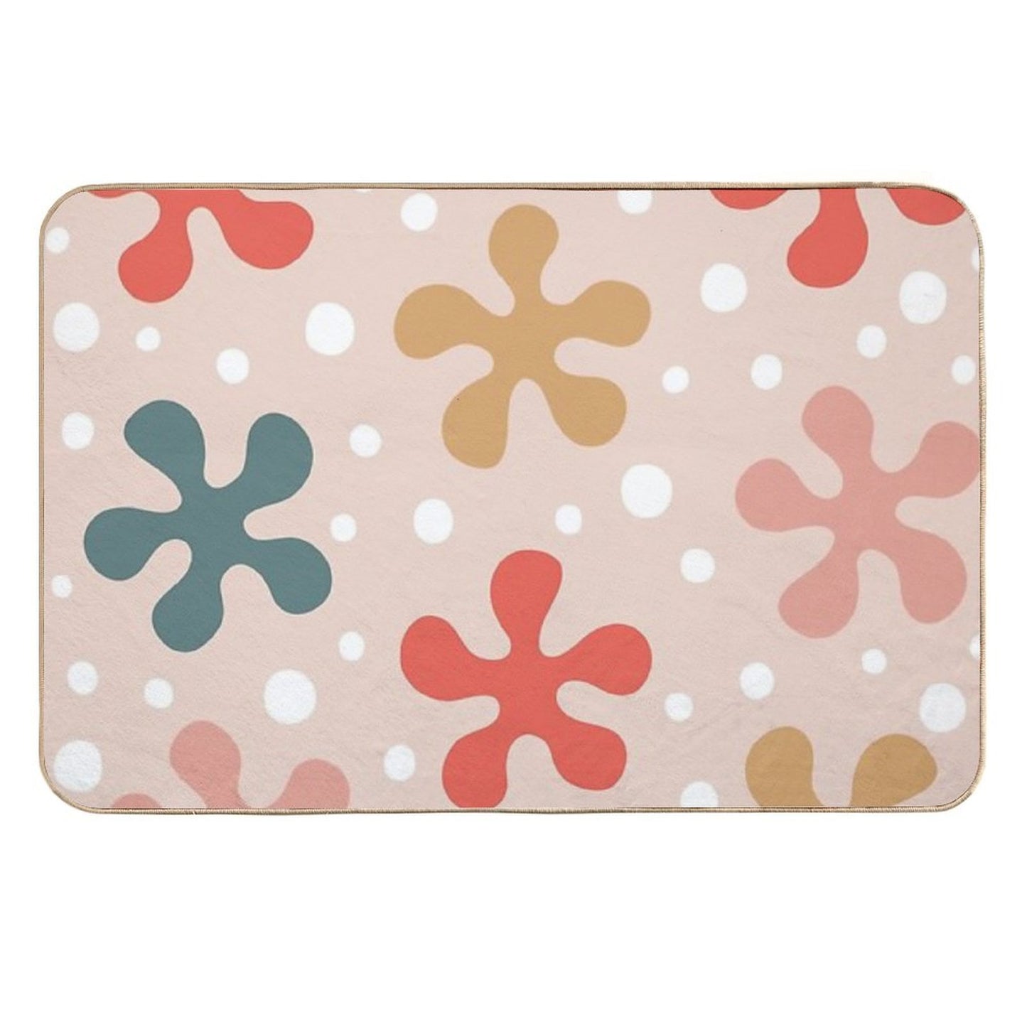 Pretty Mid Century Modern Floral Pattern 848  Long-Lasting Bath Mat