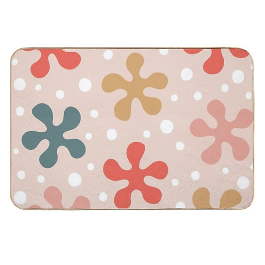 Pretty Mid Century Modern Floral Pattern 848  Long-Lasting Bath Mat