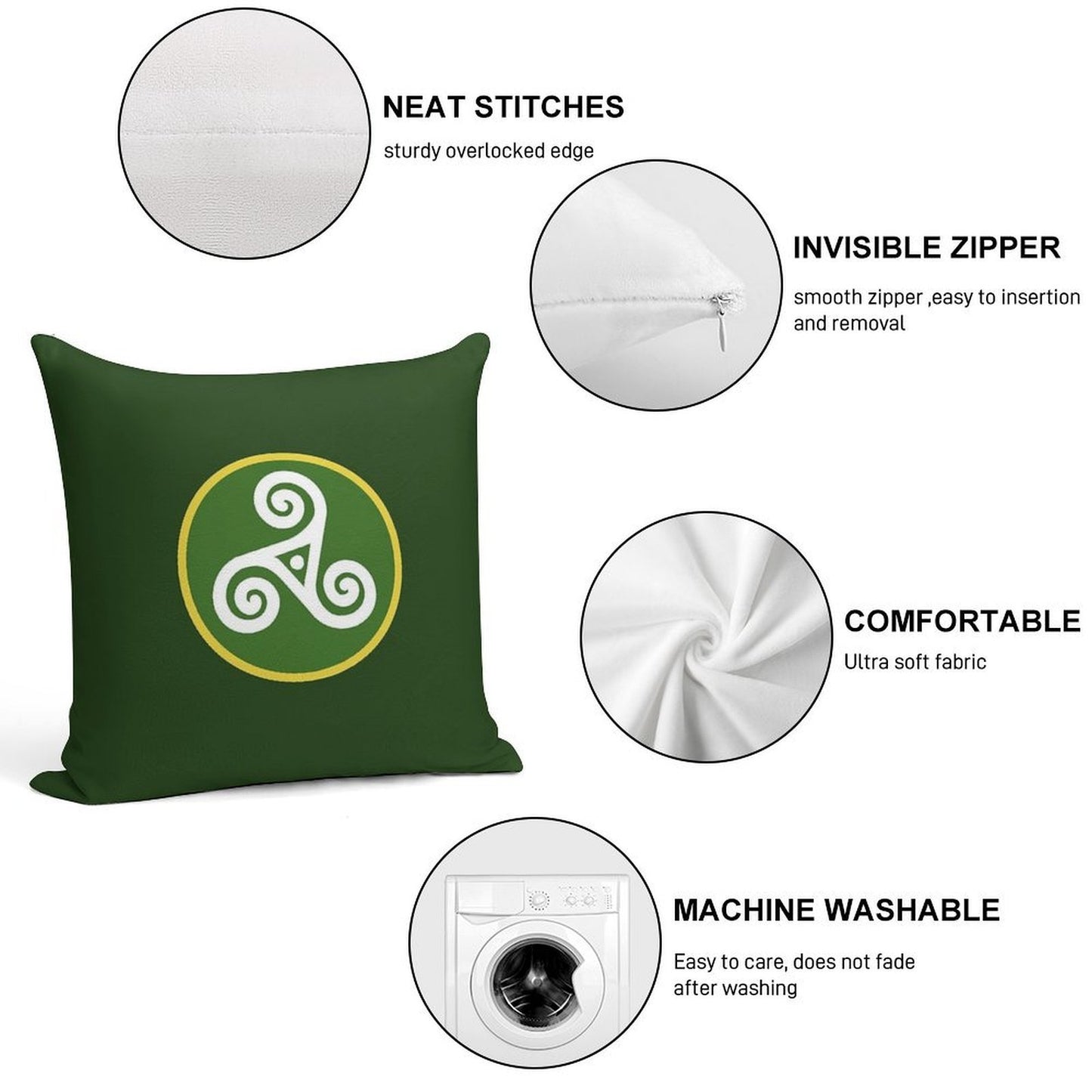 Civilizations Emblems - Celts Soft Short Plush Fabric Throw Pillow