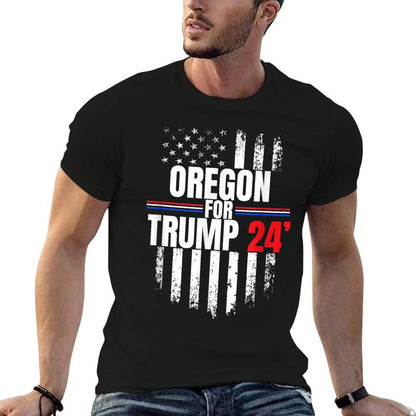 Oregon For Trump 2024 American Flag  Versatile T-Shirt