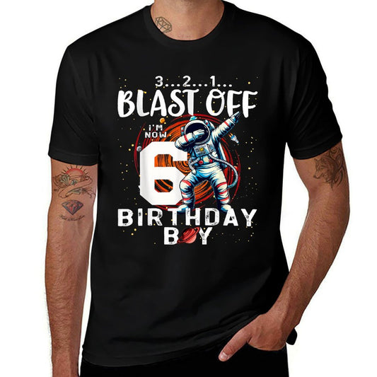 6 Birthday Boy Astronaut Astronomy 6th Year Old Birtday  Quick-drying T-Shirt