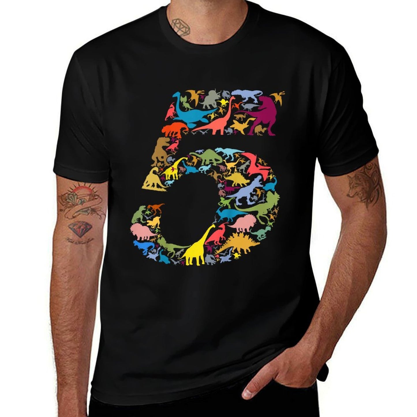 Kids Dinosaur 5th Birthday Boy 5 Years T-Rex Party Rawr I'm 5 Comfortable T-Shirt