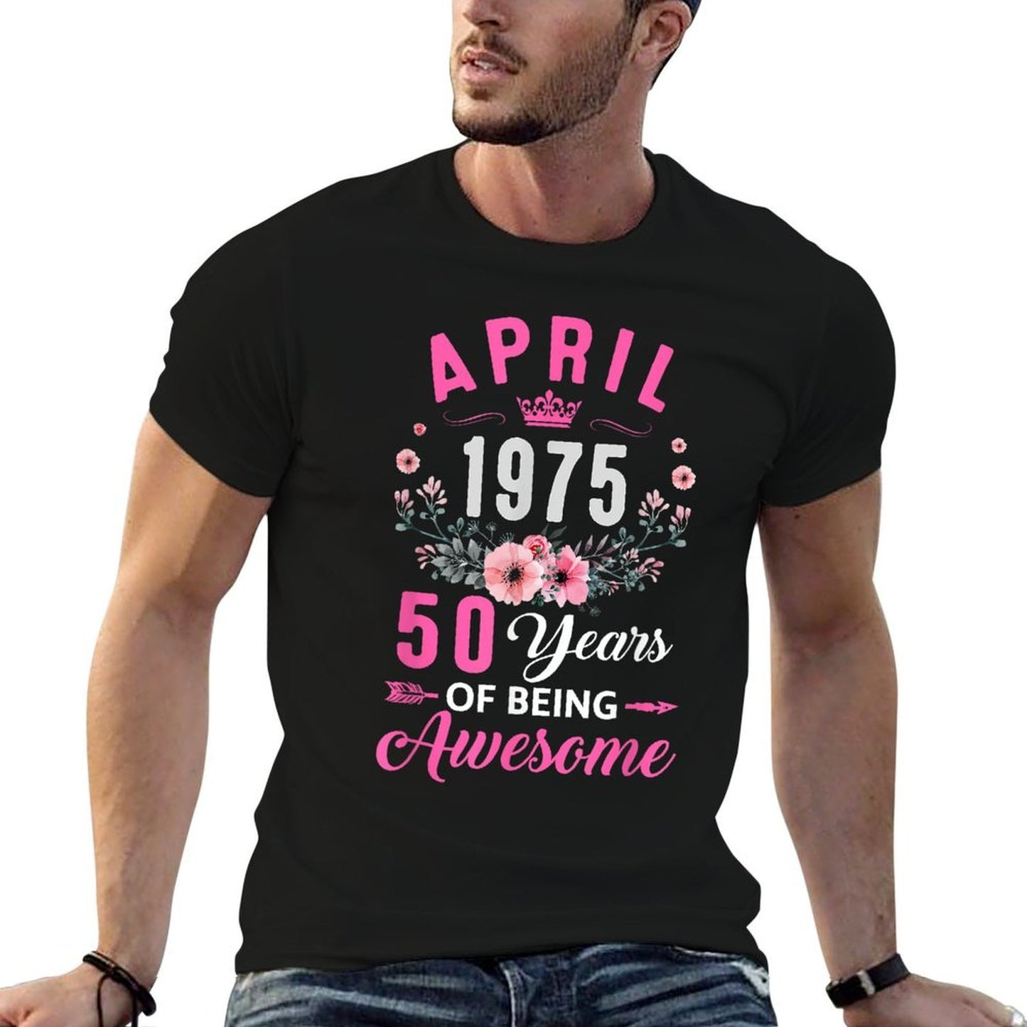 Awesome Since 1975 50 Years Old April 50Th Birthday Women  Lightweight T-Shirt