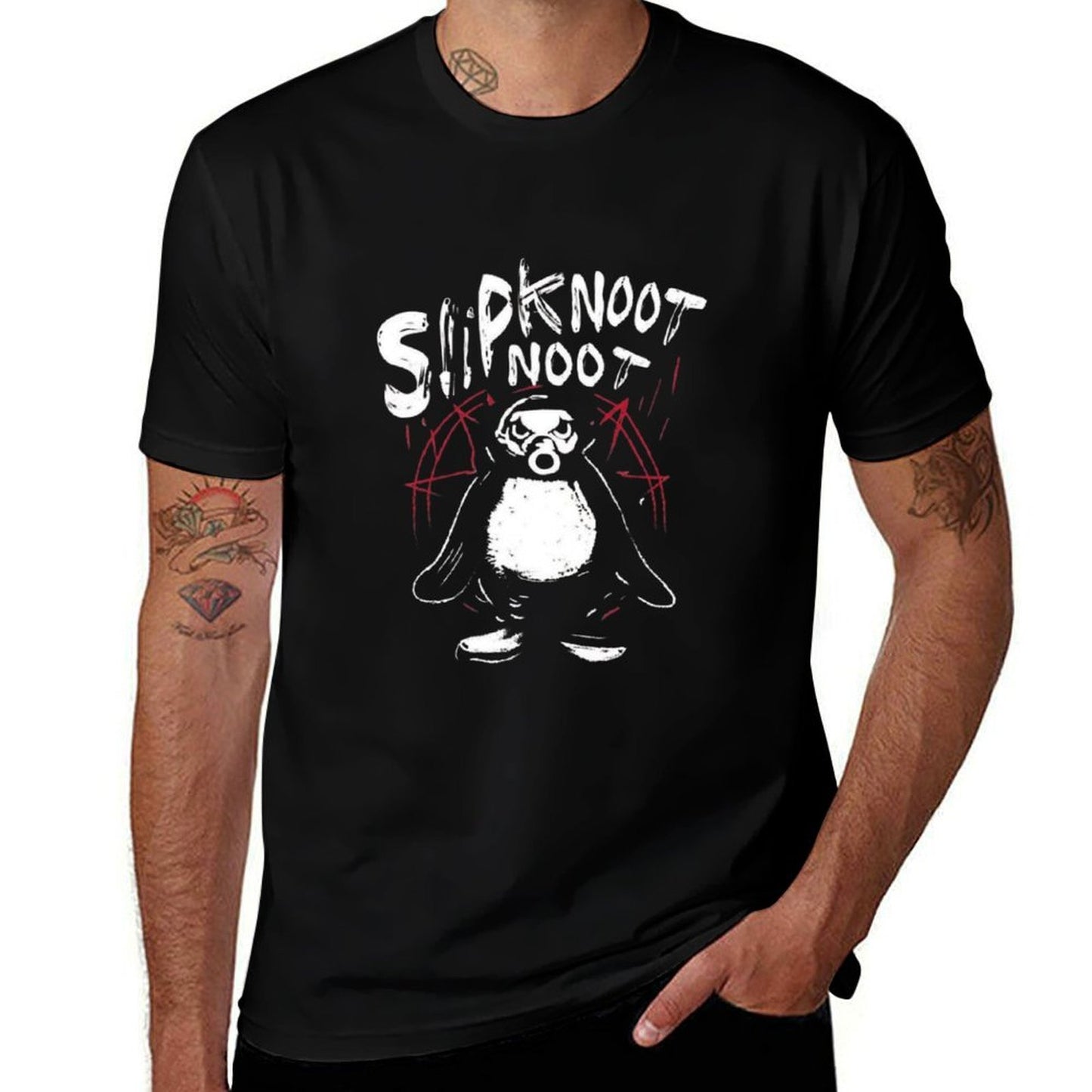 Slipknoot Noot Penguin Death Metal Goth Hard Rock  Relaxed-fit T-Shirt