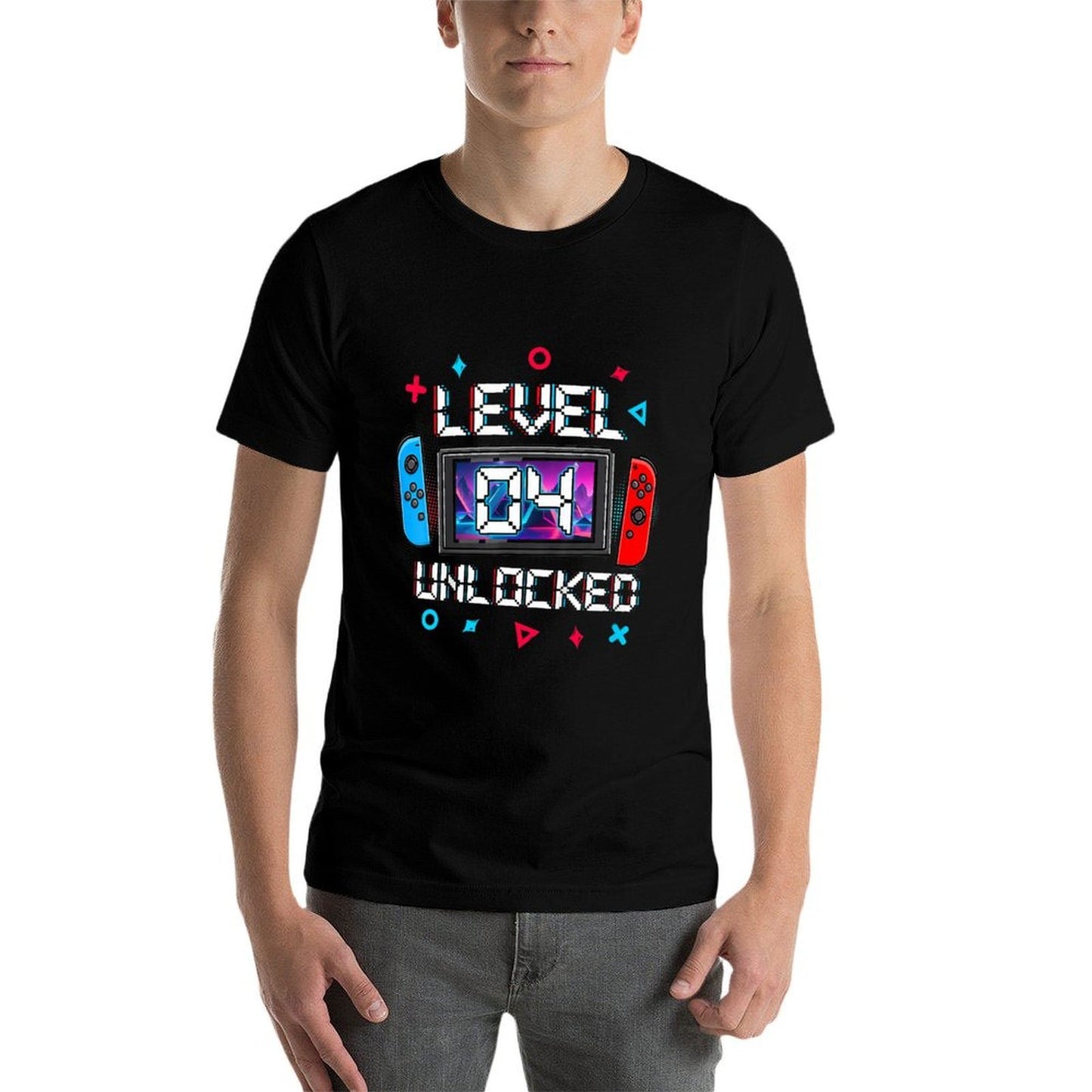 Kids Level 4 Unlocked Gamer 4th Birthday Gift Video Game Boys  Graphic-printed T-Shirt
