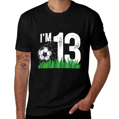 13th Soccer Birthday Party Thirteen Year Old Soccer Player  Summer-ready Fabric T-Shirt